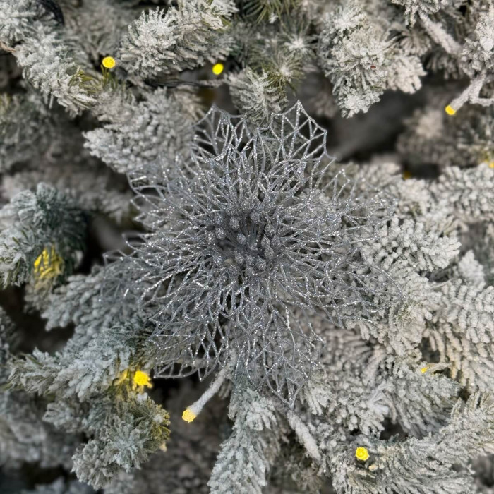 New Year's decoration Flower Christmas cobweb - silver