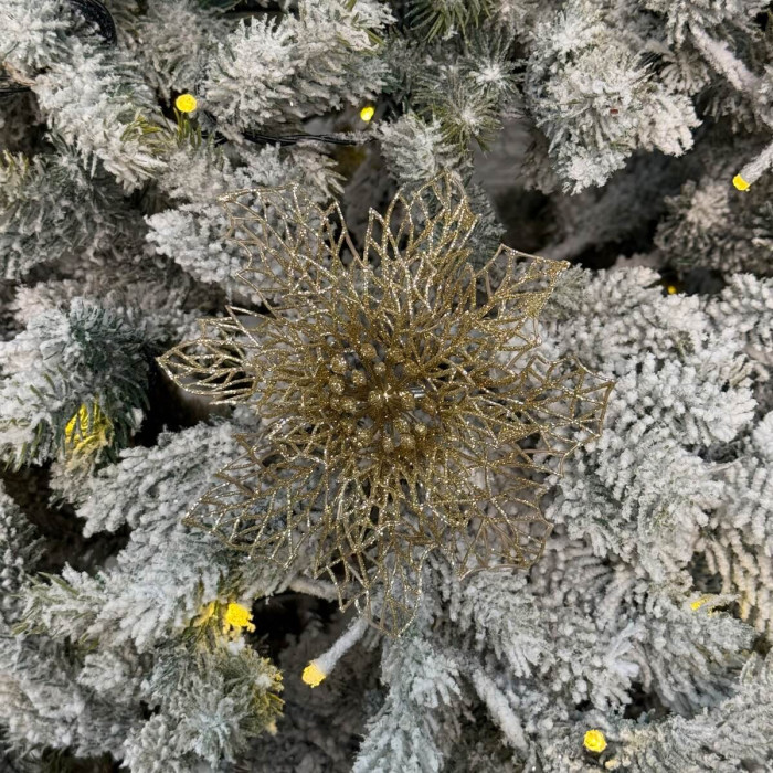 Прикраса новорічна Квітка Різдвяник павутинка - золота