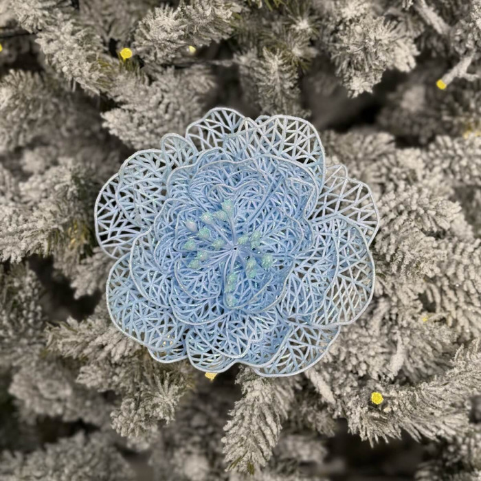 New Year's decoration Christmas flower large - sky blue