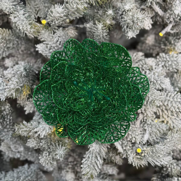 New Year's decoration Christmas flower large - green