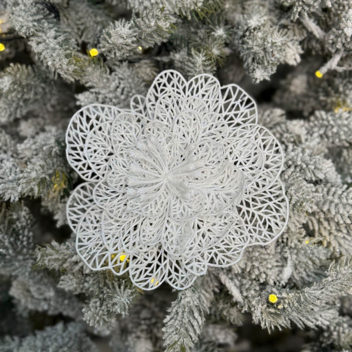 New Year's decoration Christmas flower large - white