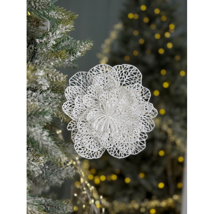 New Year's decoration Christmas flower large - white
