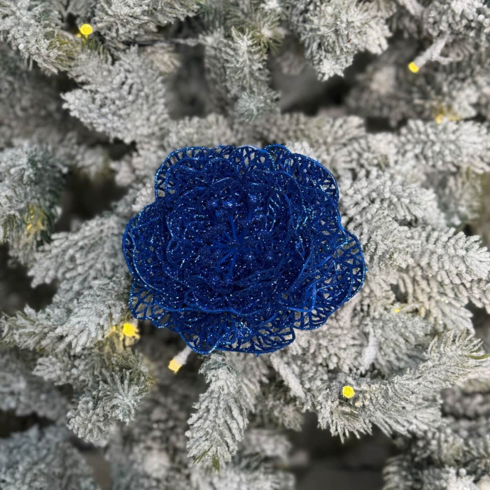 New Year's decoration Christmas flower medium - navy blue