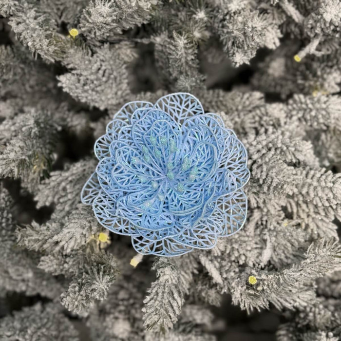 New Year's decoration Christmas flower medium - sky blue