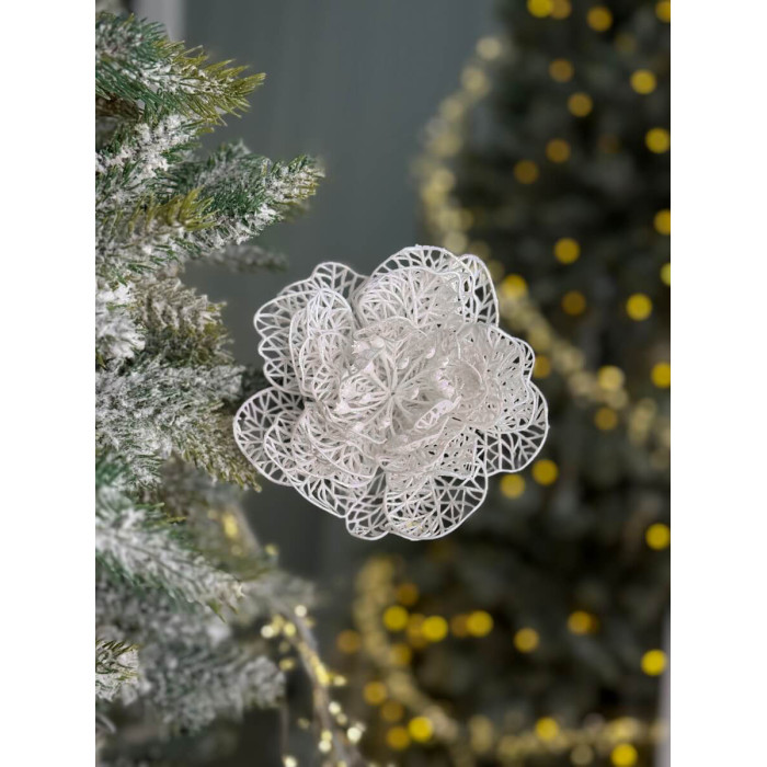 New Year's decoration Christmas flower medium - white