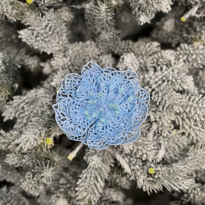 New Year's decoration Christmas flower mini - sky blue