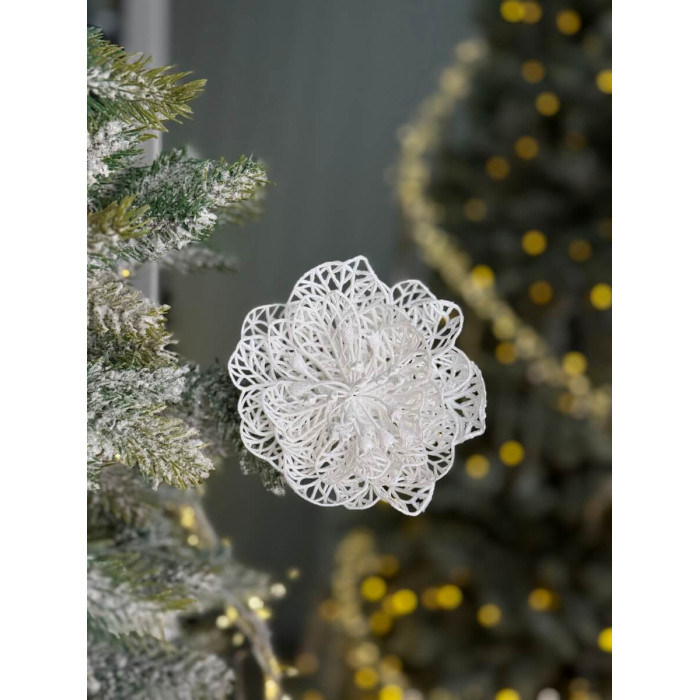 New Year's decoration Christmas flower mini - white