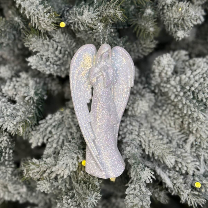 Новорічна фігурка Янгол молиться-2 білий