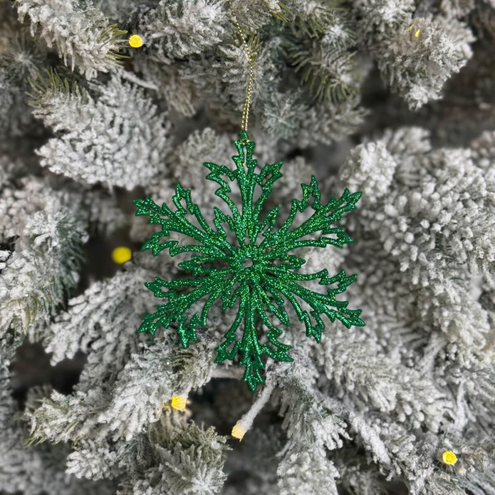 Новогоднее украшение Снежинка Морозко - зеленый