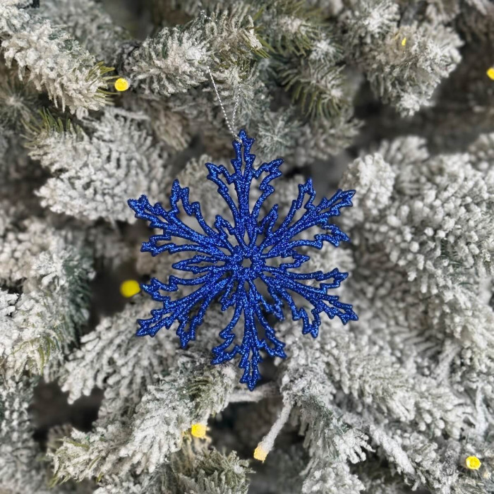 Новогоднее украшение Снежинка Морозко - синий