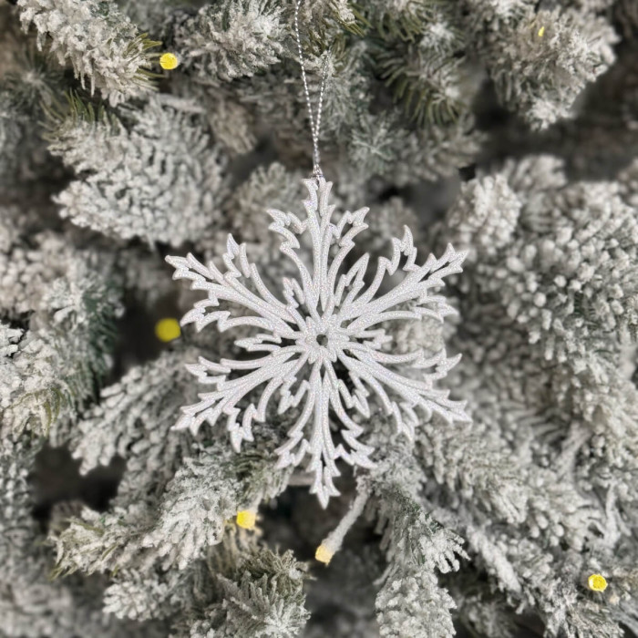 Новогоднее украшение Снежинка Морозко - белый