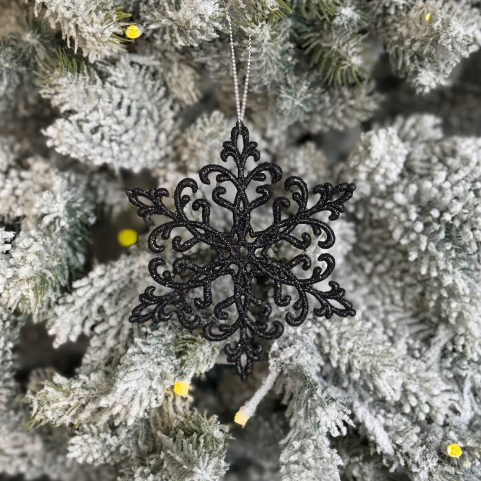 Прикраса новорічна Сніжинка Кристал - чорний