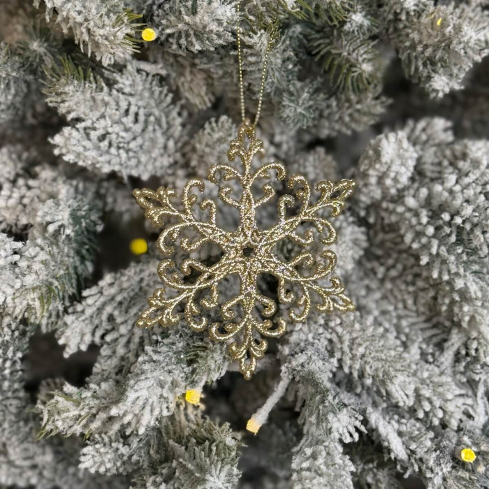 Прикраса новорічна Сніжинка Кристал - золотий