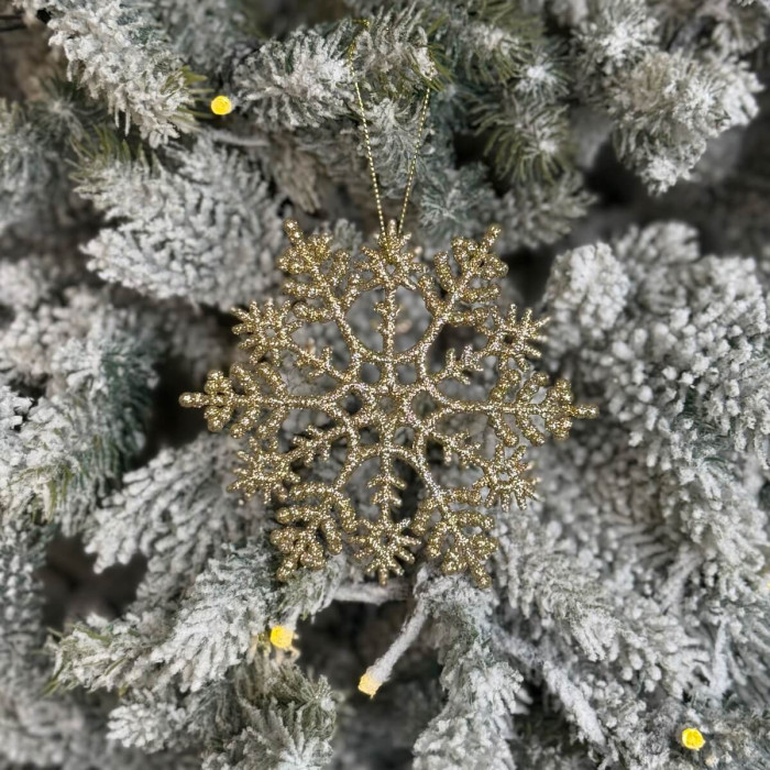 Новогоднее украшение Снежинка Классика - золотой
