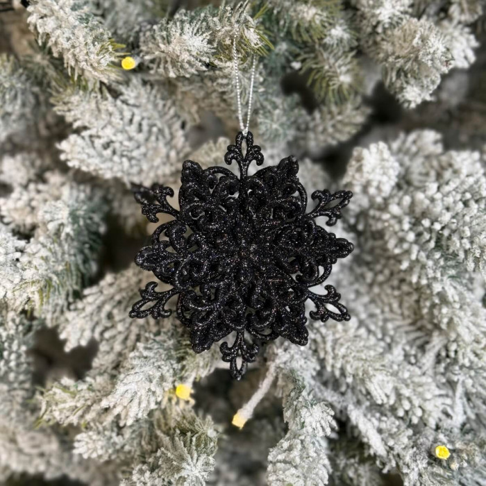 Christmas decoration Snowflake Crystal three-dimensional - black
