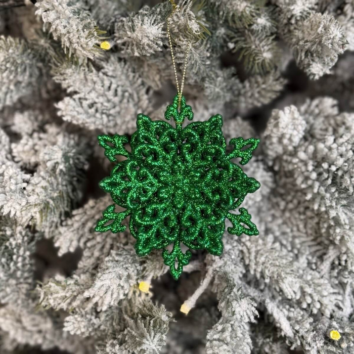 Christmas decoration Snowflake Crystal three-dimensional - green