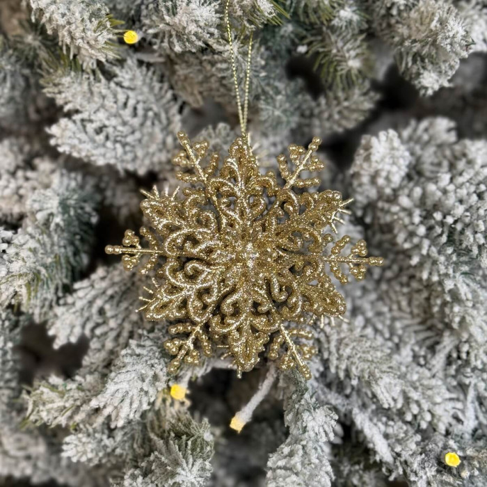 Новогоднее украшение Снежинка Классика объемная - золотой