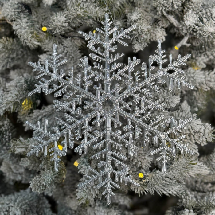 Christmas decoration Snowflake 25 cm - silver
