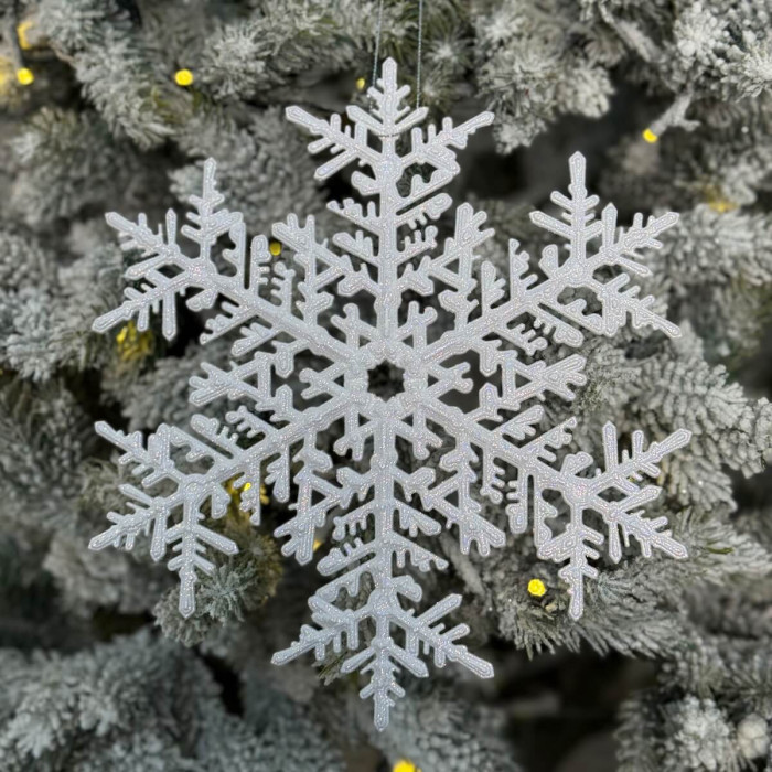 Новогоднее украшение Снежинка 25 см - белый