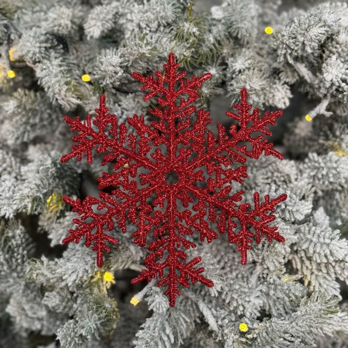 Christmas decoration Snowflake 20 cm - red