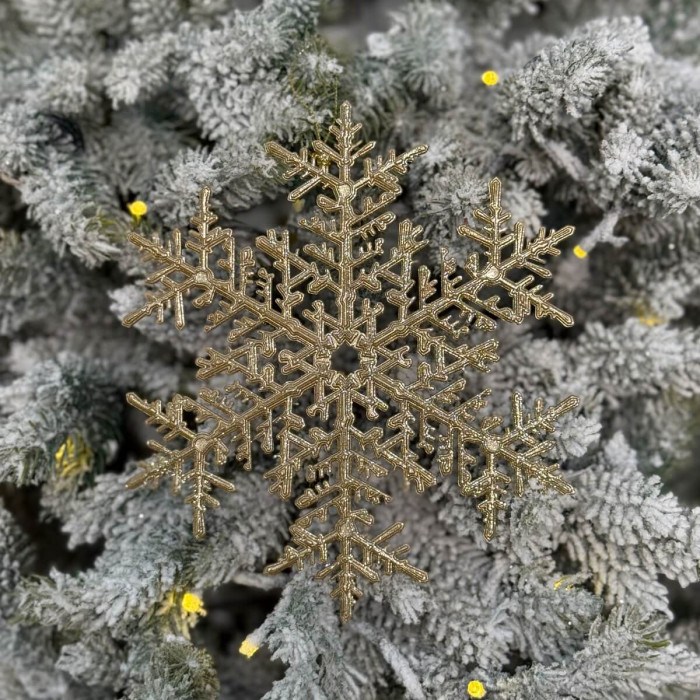 Новогоднее украшение Снежинка 20 см - золотой