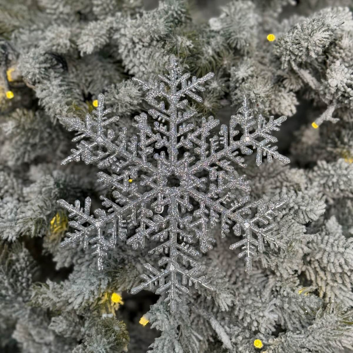 Christmas decoration Snowflake 20 cm - silver