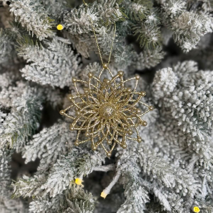 Christmas decoration Snowflake Molecule - gold