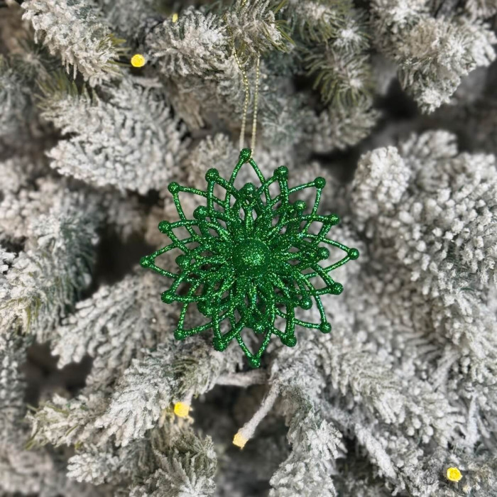 Christmas decoration Snowflake Molecule - green