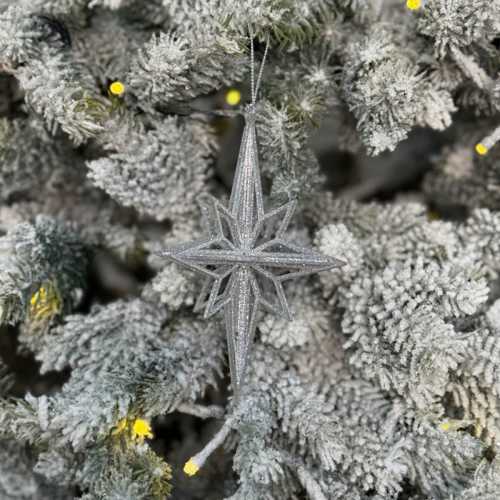 Прикраса новорічна Ромб малий - срібний