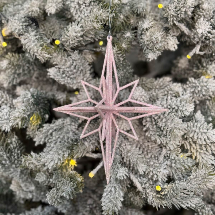 Прикраса новорічна Ромб великий - рожевий