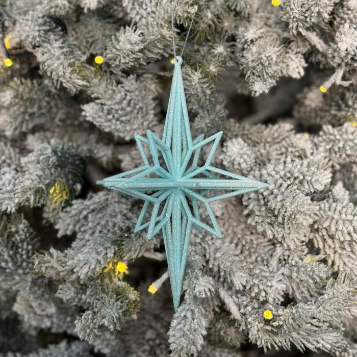 Новогоднее украшение Ромб большой - голубой