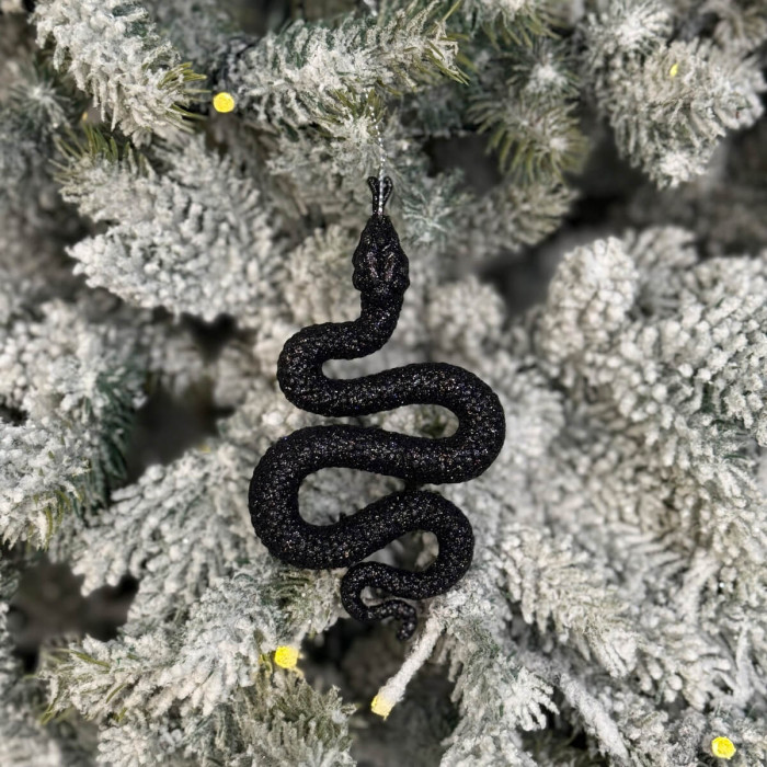 Новогоднее украшение Змея черная