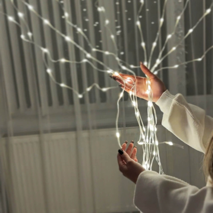 LED curtain string lights "Rain" 3x3 m, 240 LED, warm white color (art. 3486)