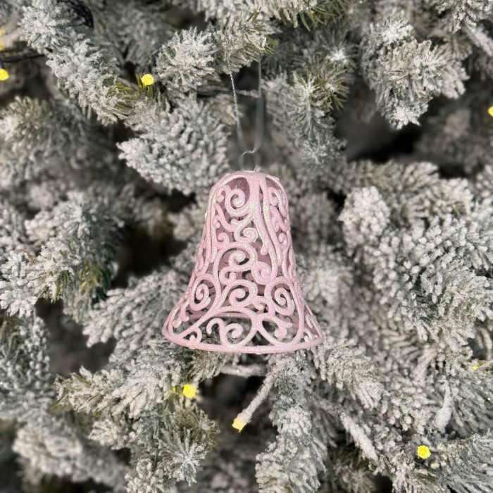 Christmas decoration Bell Openwork - pink
