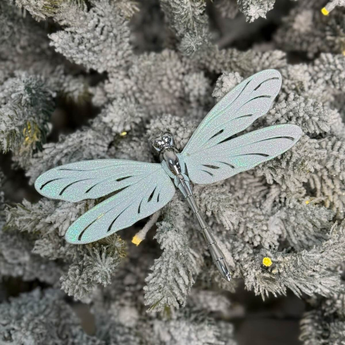 Прикраса новорічна Бабка велика - блакитна