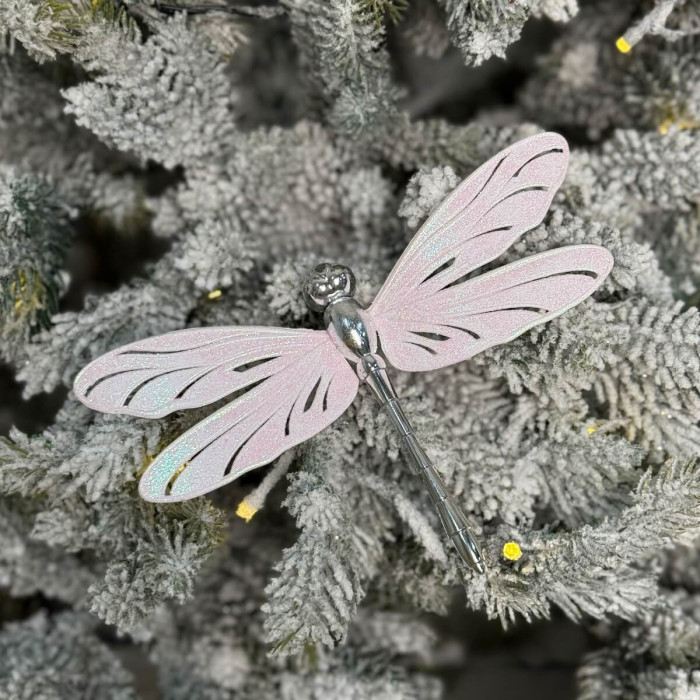 Прикраса новорічна Бабка велика - рожева