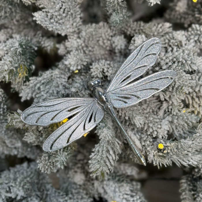Christmas tree decoration Dragonfly large silver