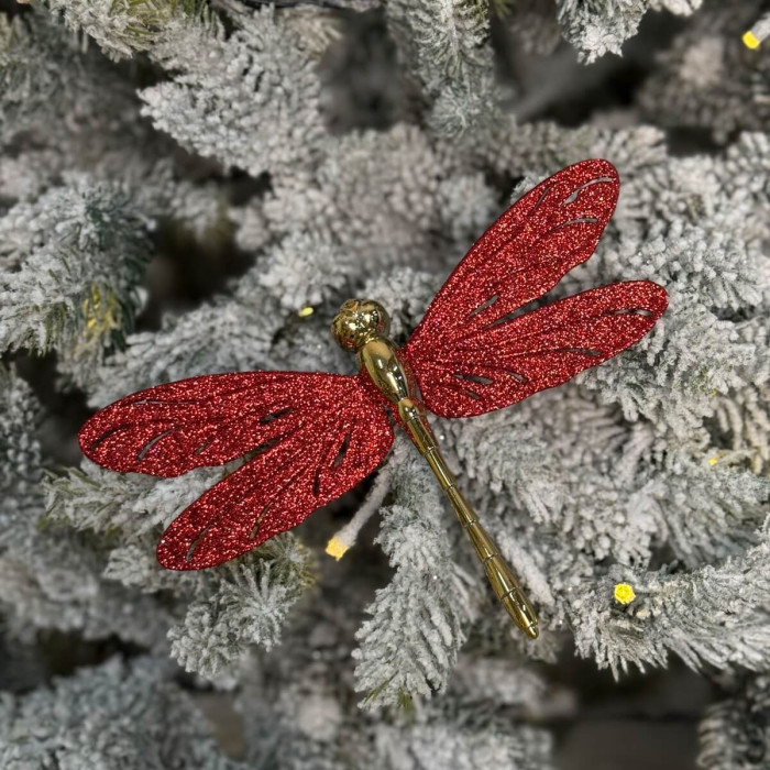 Прикраса новорічна Бабка велика - червона