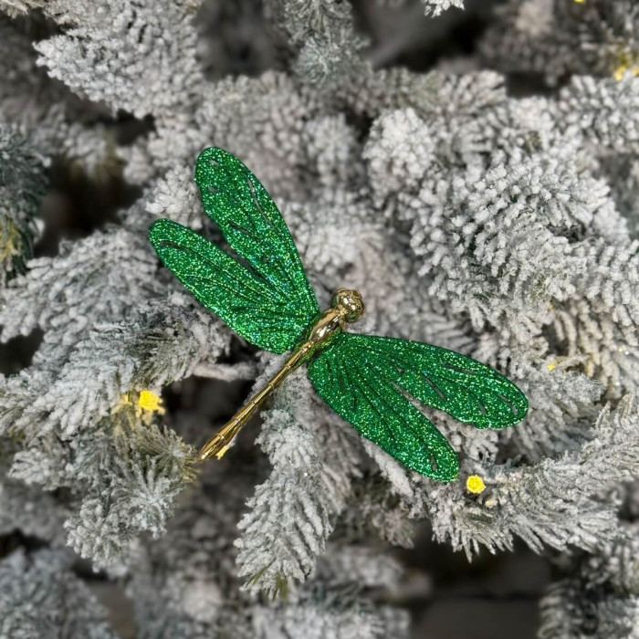 Прикраса новорічна Бабка мала - зелена