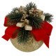 Новорічна куля 8 см ручної роботи золота куля з червоним бантом