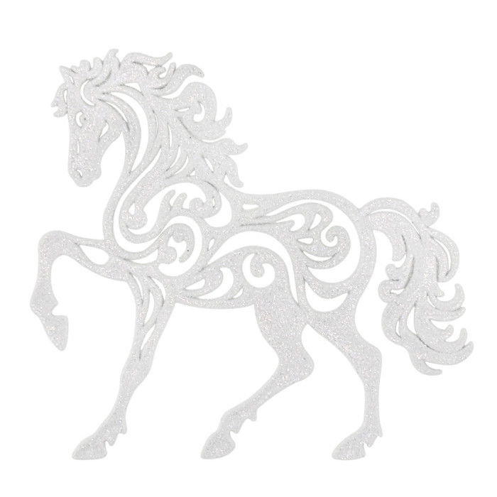 Новорічна іграшка Коник - білий