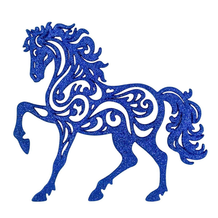 Новорічна іграшка Коник - синій