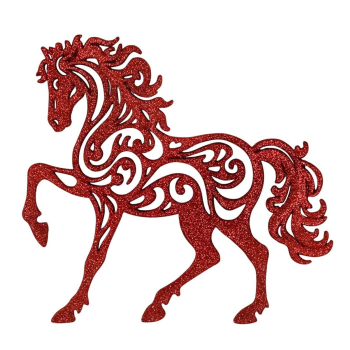 Новорічна іграшка Коник - червоний