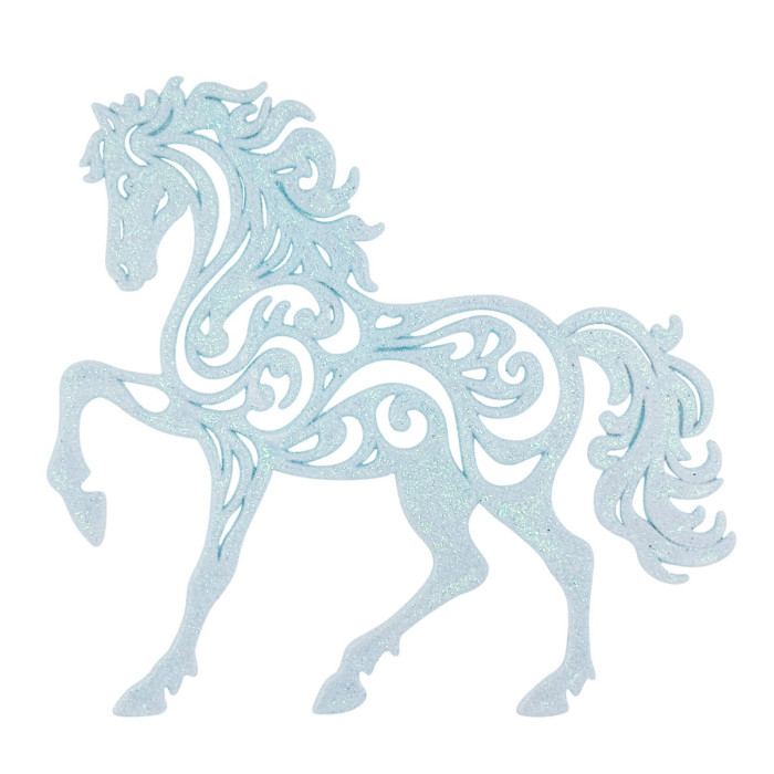 Новорічна іграшка Коник - блакитний