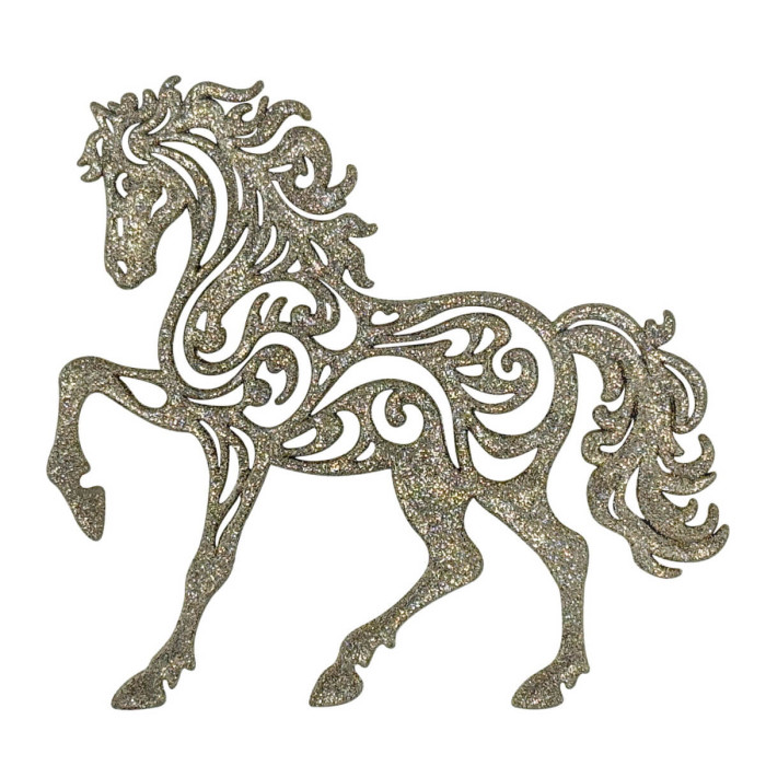 Новорічна іграшка Коник - золотий