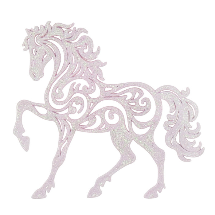 Новорічна іграшка Коник - рожевий