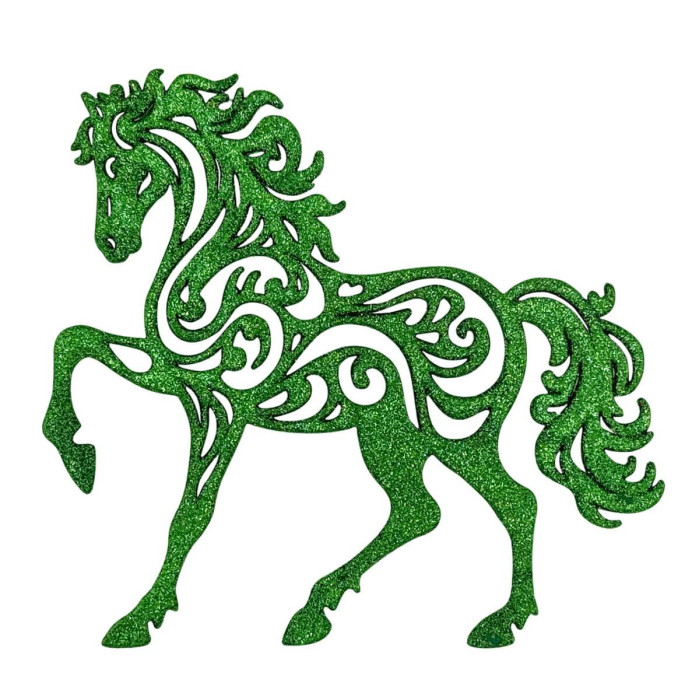 Новорічна іграшка Коник - зелений