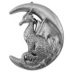Новогоднее украшение Дракон на луне - серебряный