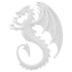 Новогоднее украшение Дракон - белый
