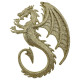 Прикраса новорічна Дракон - золотий